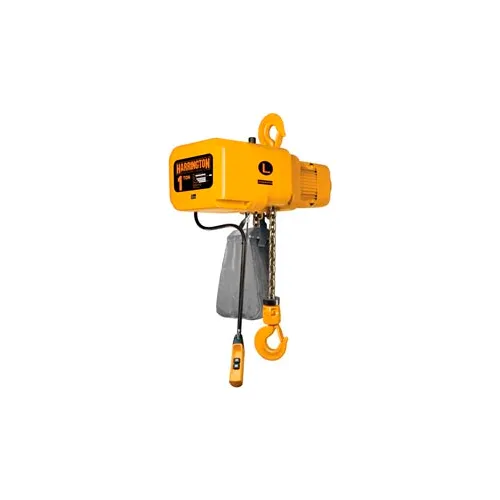 Harrington Ner010l-20 Ner Electric Hoist W/ Hook Suspension - 1 Ton, 20' Lift, 14 Ft/min, 208v