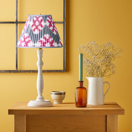 12 Inch Empire Shade In Darjee Ikat Pink And Pewter Silk