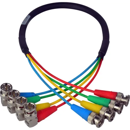 Laird 10' 4-channel 6g/12g (2k/4k) Hd-sdi Right Angle Bnc To Kings Bnc Video Cable For Aja Cion Camera