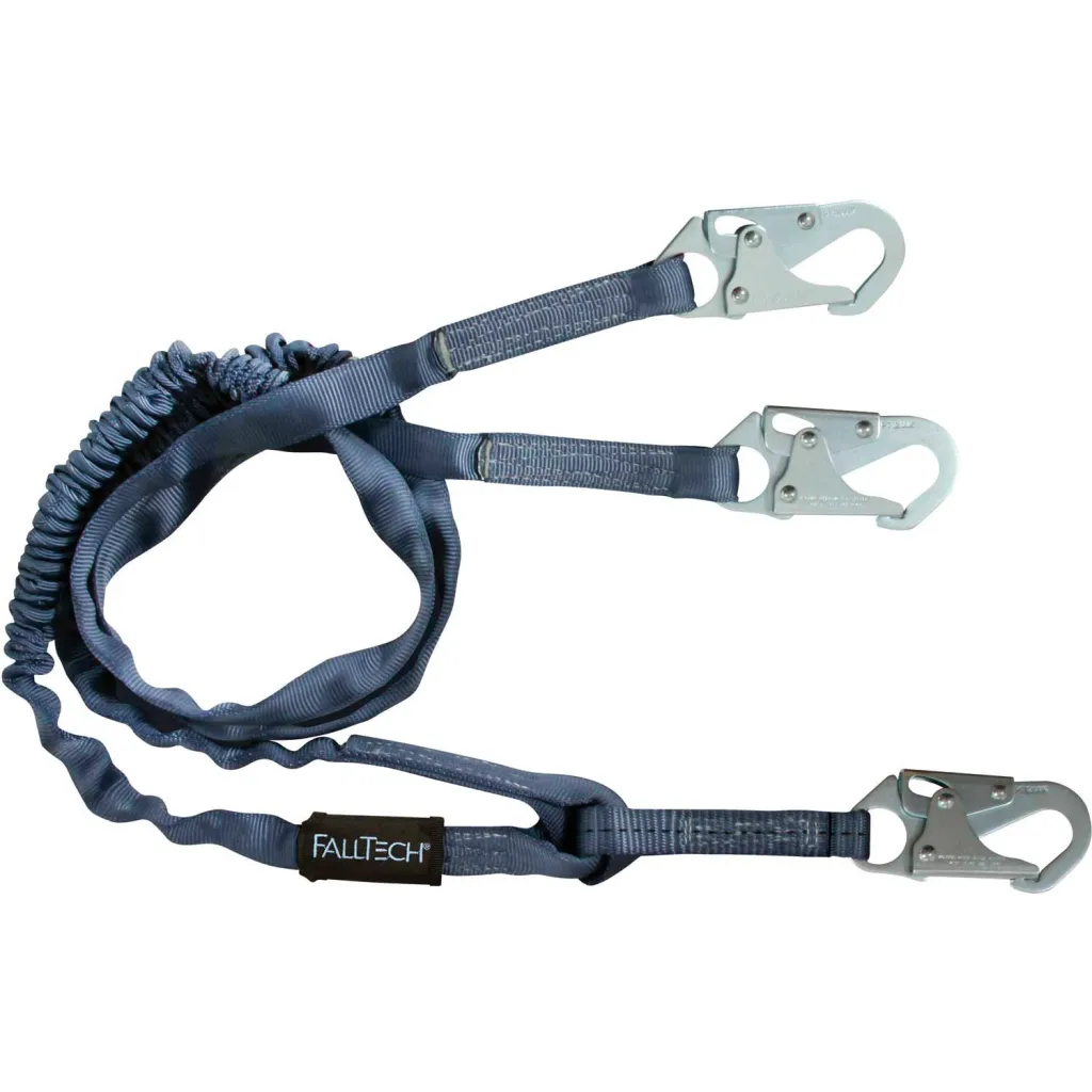 Falltech 8259y Internal 6' Shock Absorbing Lanyard With 3 Snap Hooks