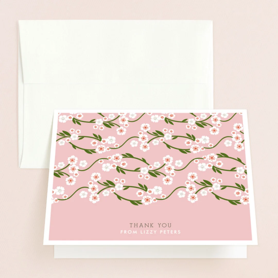 Shower Blossoms Bridal Shower Thank You Cards