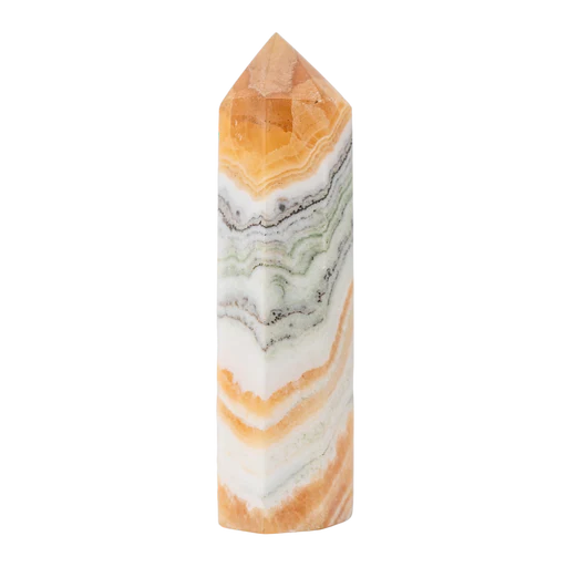 Yellow Banded Calcite Point - L