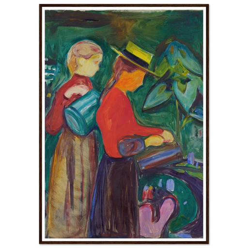 Girls Watering Flowers (the Linde Frieze) (1904) Art Print