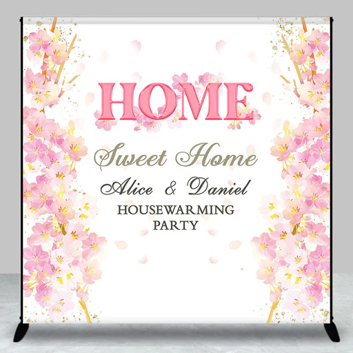 Floral Sweet Home Custom Housewarming Party Bakdrop - 4x6ft(1.2x1.8m)