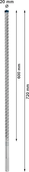 2608900230 - Punta Bosch Sds Max 8x D.20mm X 600mm X 720mm