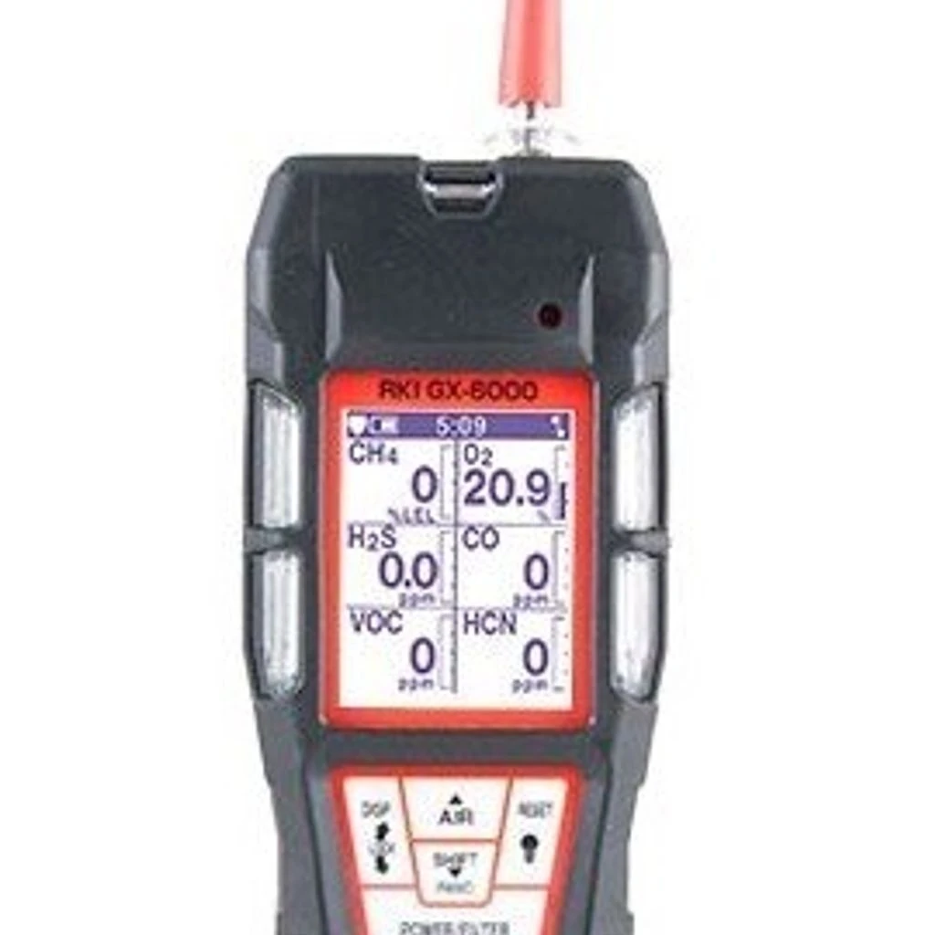 Rki Gx-6000 Pid Multi-gas Detector W/ Lel/oxy/h2s/co/voc(0-6k Ppm 10.6 Ev),w/alk Batt Pk/li-ion Batt Pk/100-240 Vac Chgr