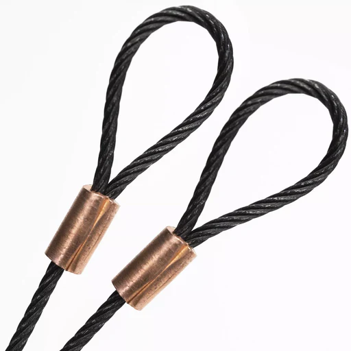 9ft Order To Size 3/16 Galvanized Steel Cable Oxidized Vinyl Coated With Copper Sleeves Made In Usa