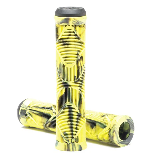Duo Van Homan Flangless Grips - Black With Yellow Swirl