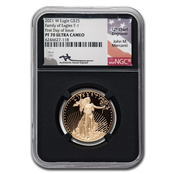 2021-w 1/2 Oz Proof Gold Eagle (type 1) Pf-70 Ngc (fdi, Mercanti)
