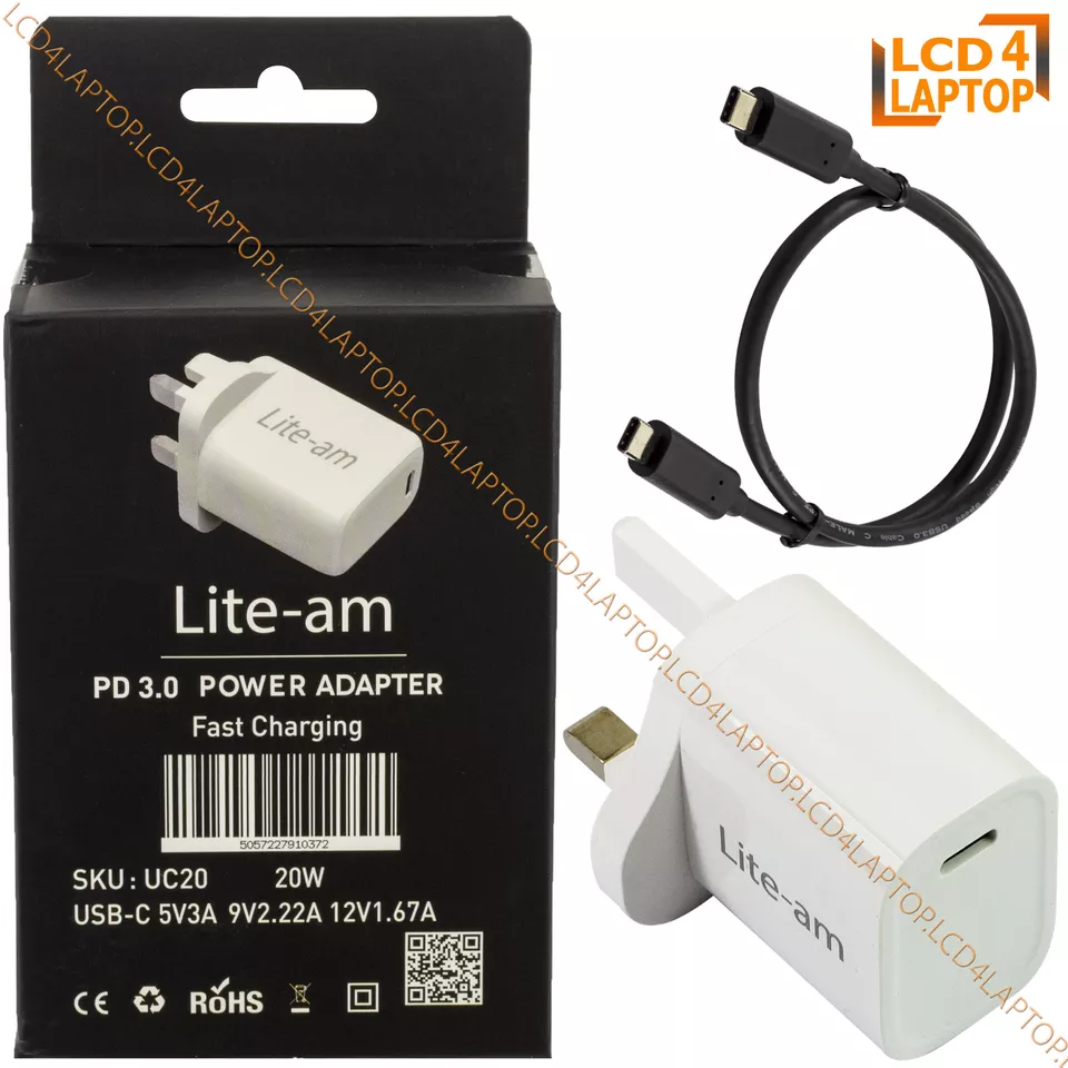 20w Usb C Ac Adapter Charger Plug For Realme Pad - E- Charger+0.5m C-c Cable/black