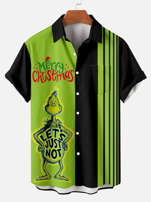 Men's Merry Christmas Grinch Let's Just Not Short Sleeve Shirt