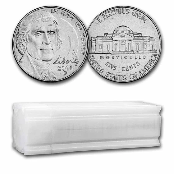 2011-d Jefferson Nickel 40-coin Roll Bu