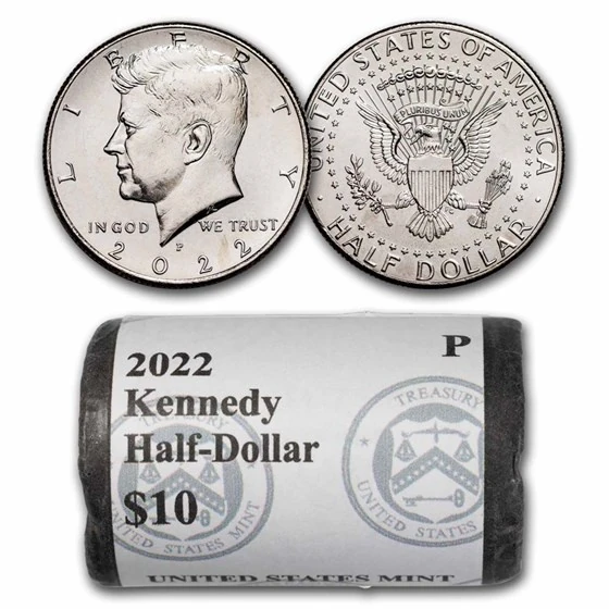 2022-p Kennedy Half Dollar 20-coin Roll Bu (mint Wrapped)