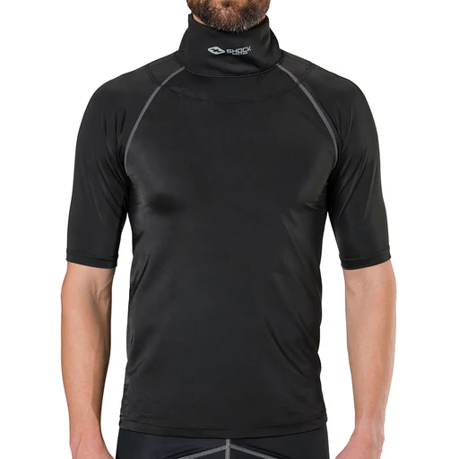 Ultra Compression Hockey Short Sleeve Shirt With Integrated Neck Guard - Adult-xs