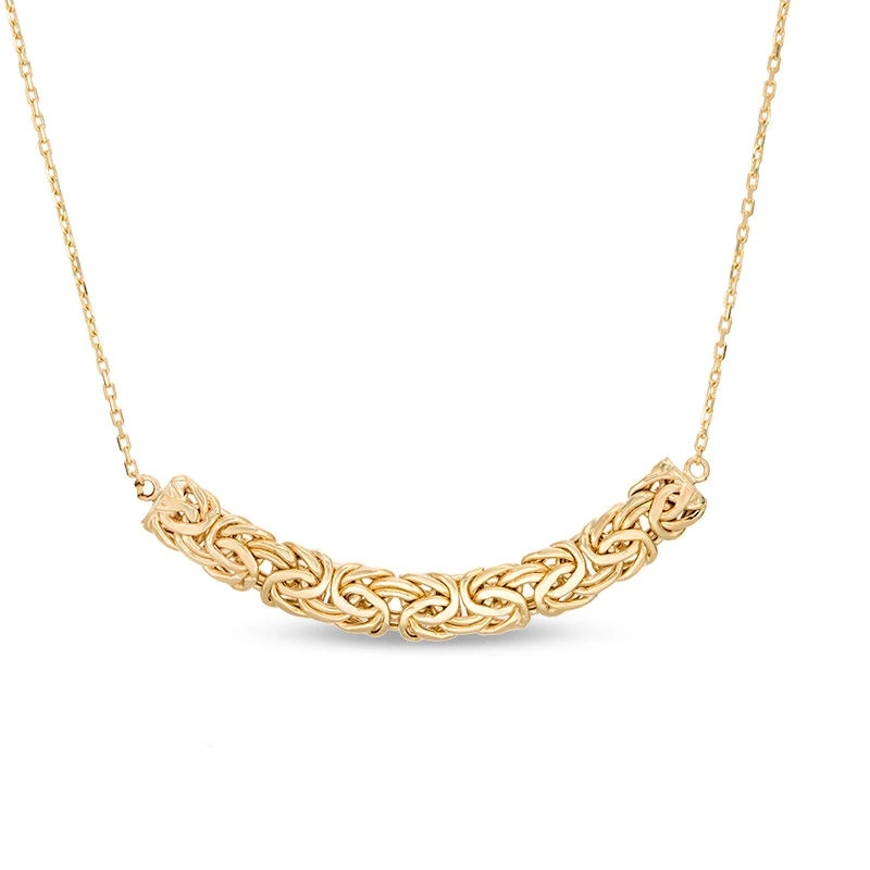 Byzantine Bar Necklace In 10k Gold