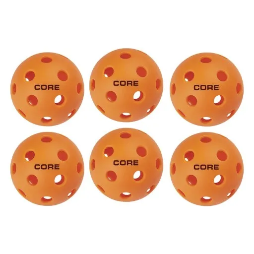 Core Pickleball Indoor Pickleballs, Orange (pack Of 6)