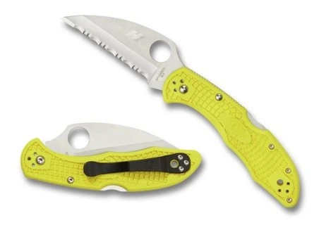 Spyderco Salt 2 Wharncliffe/h1 Lightweight Yellow Serrated Knife