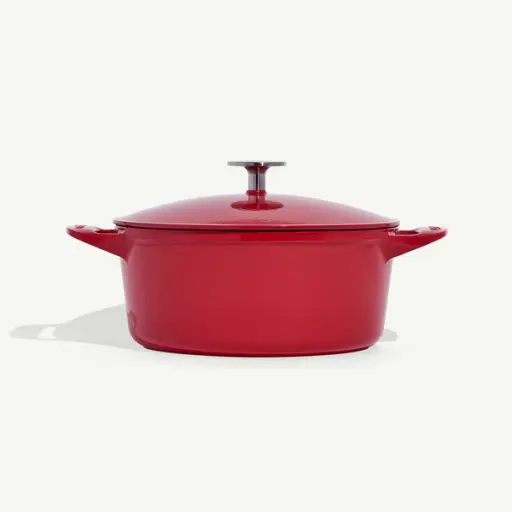 Enameled Cast Iron Dutch Oven | 5.5 Qt - Made In Red Engraved