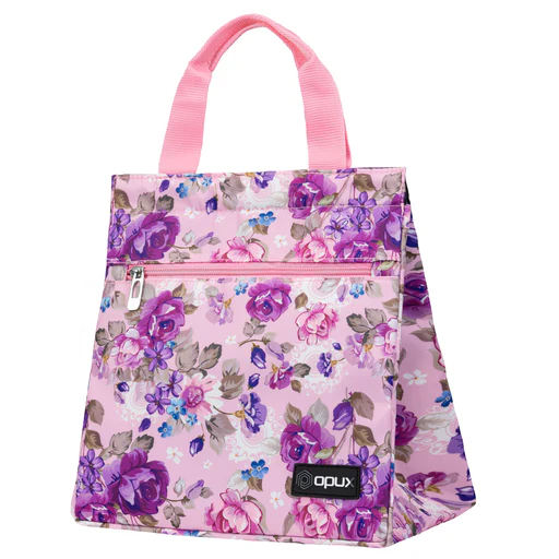Velcro Closure Leakproof Lunch Bag - 12 Cans - Floral Purple