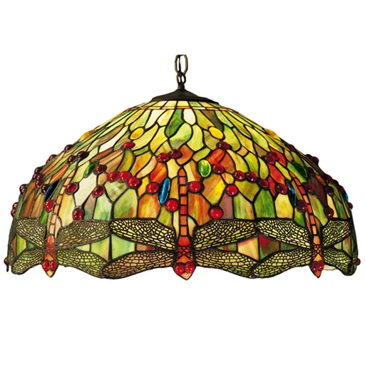 Tiffany Hanginghead Dragonfly 22 Inch Large Pendant By Meyda Lighting