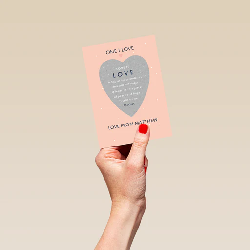 Personalised Traditional Heart Valentine's Day Card For The One I Love - Standard
