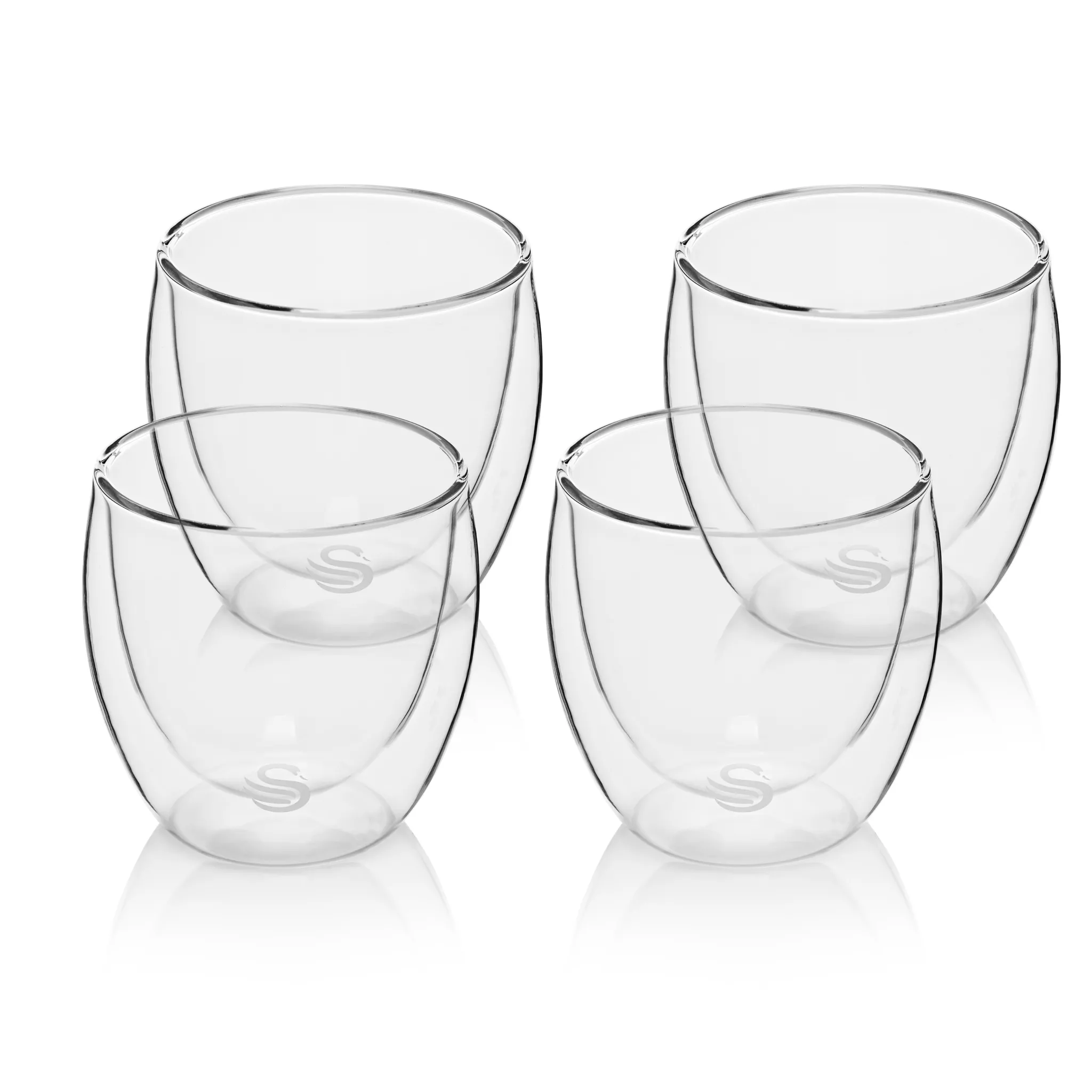 Set Of 4 Double-wall Cappuccino Glasses 250ml