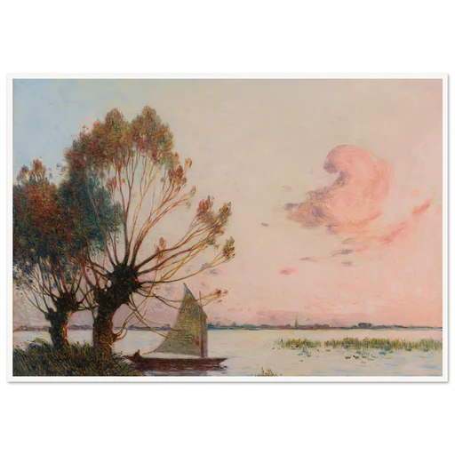 Sailboat On The Marsh Of The Grande Brière Art Print