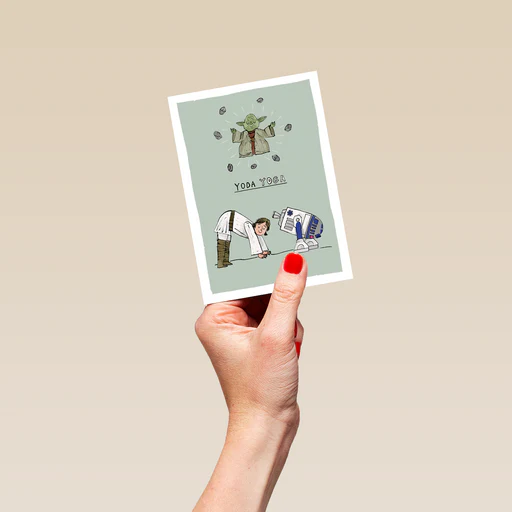 Personalised Star Wars Funny Yoga Yoda Card
