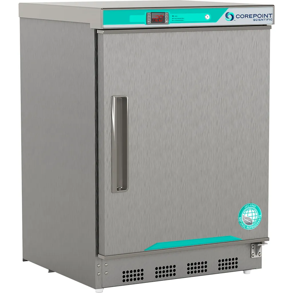 Corepoint Scientific White Diamond Built-in Undercounter Freezer, 4.2 Cuft, Ss Door/right Hinged