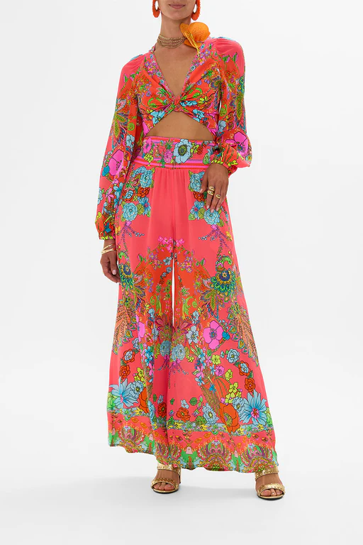 Shirred Waist Pant Windmills And Wildflowers