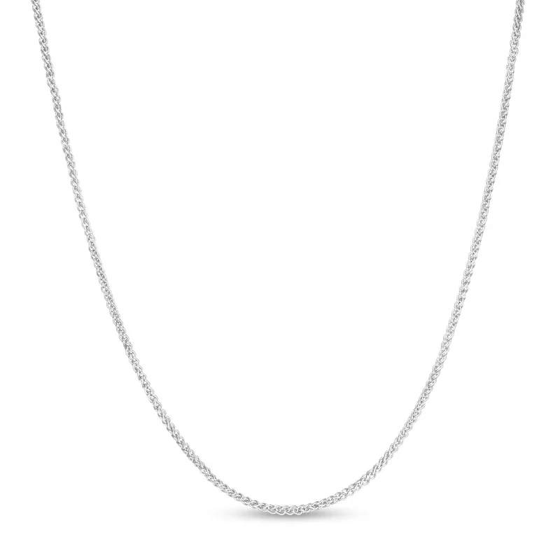 1.0mm Wheat Chain Necklace In Hollow 10k White Gold - 16"