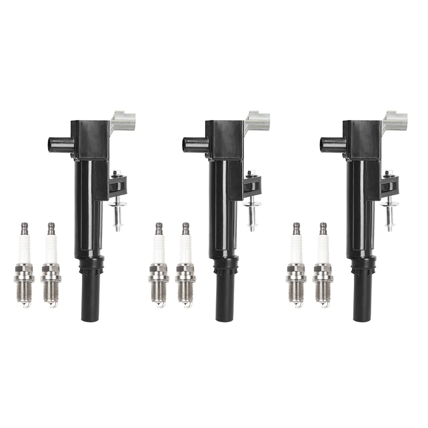 Aceon Bright Oe Replacement Ignition Coil And Spark Plug Kit For 2009-2012 Jeep Liberty 3.7l & 2009-2010 Dodge Ram 1500 3.7l (3 Ignition Coils & 6 Spark Plugs)