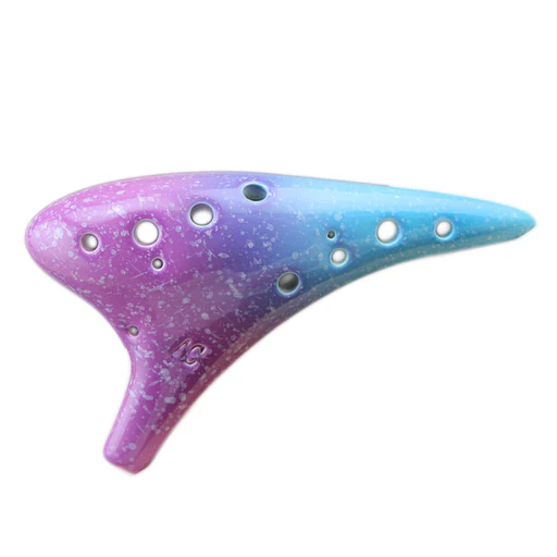 Starry Sky Ocarina 12 Hole - Alto C Ceramic Piccolo Musical Instrument - Purple