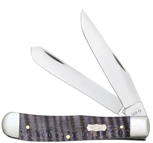 Case Knives Smooth Purple Curly Maple Trapper 7254 Ss
