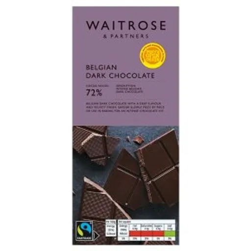 Waitrose Belgian Dark Chocolate 72%