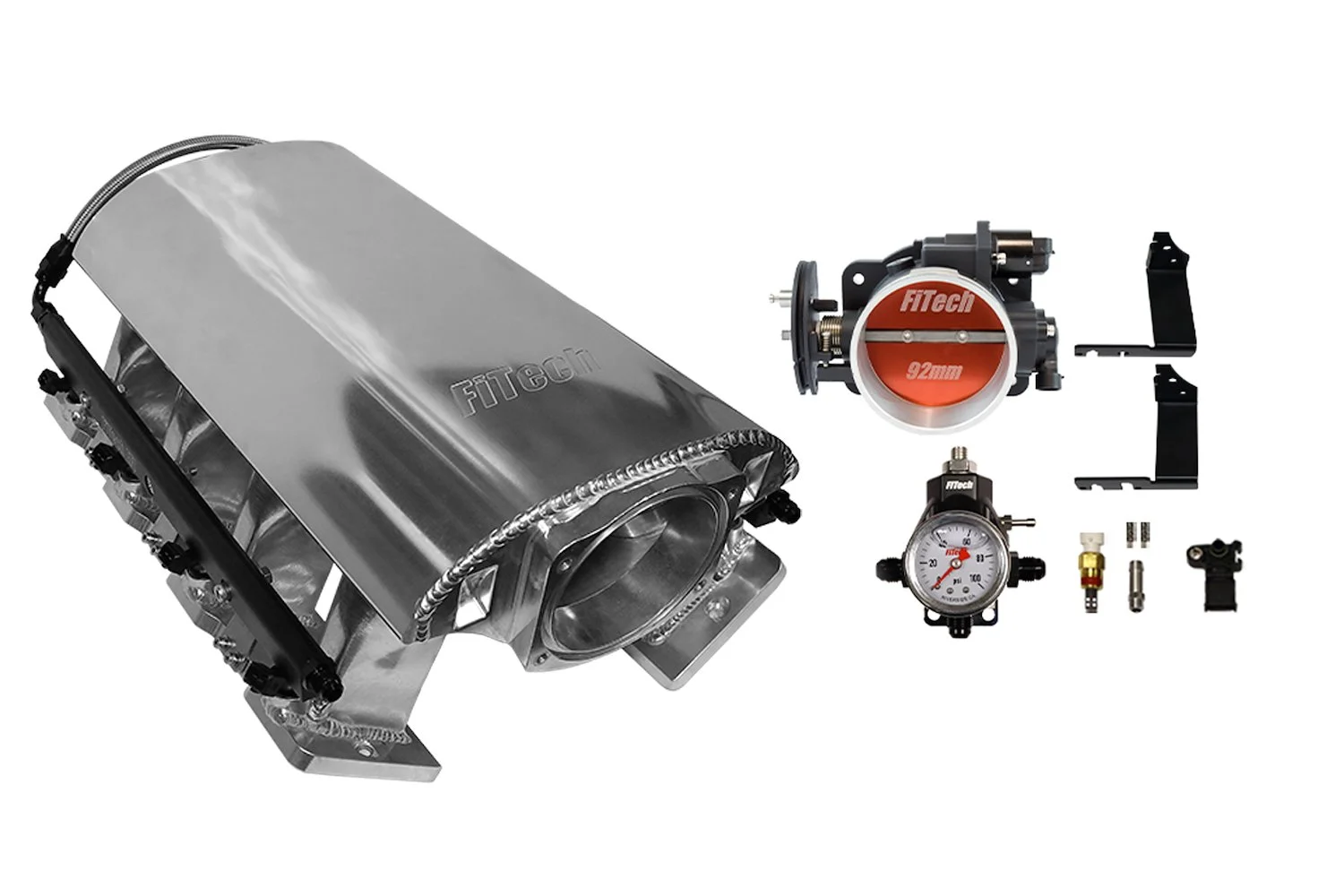 Fitech 73138 Ultimate Rebel Tall Loaded Intake Manifold For Gm Ls1, Cable Driven, 92 Mm Throttle Body, 500 Hp [brilliant]