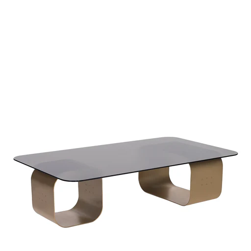 Maiz Large Glass And Steel Coffee Table