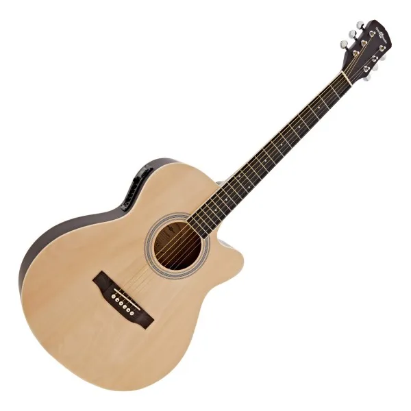 Single Cutaway Electro Acoustic Guitar By Gear4music, Natural