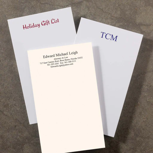 500 Personalized 3 X 5 Cards, Vertical Plain - Blue/white/monotype Corsiva Italic