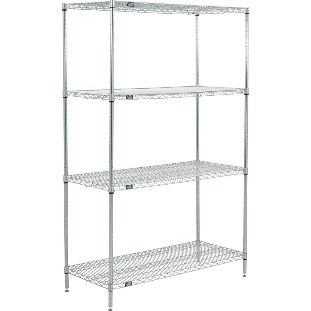 Nexel 4 Shelf Poly-z-brite Wire Shelving Unit Starter 60"w X 24"d X 86"h