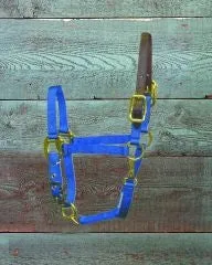 Hamilton Adjustable Halter With Latigo Overlay & Snap - Red