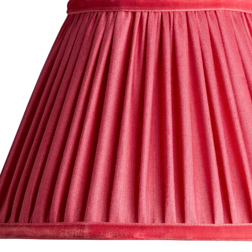 10 Inch Empire Shade For Cordless Lamps In Ruby Silk With Velvet Tape