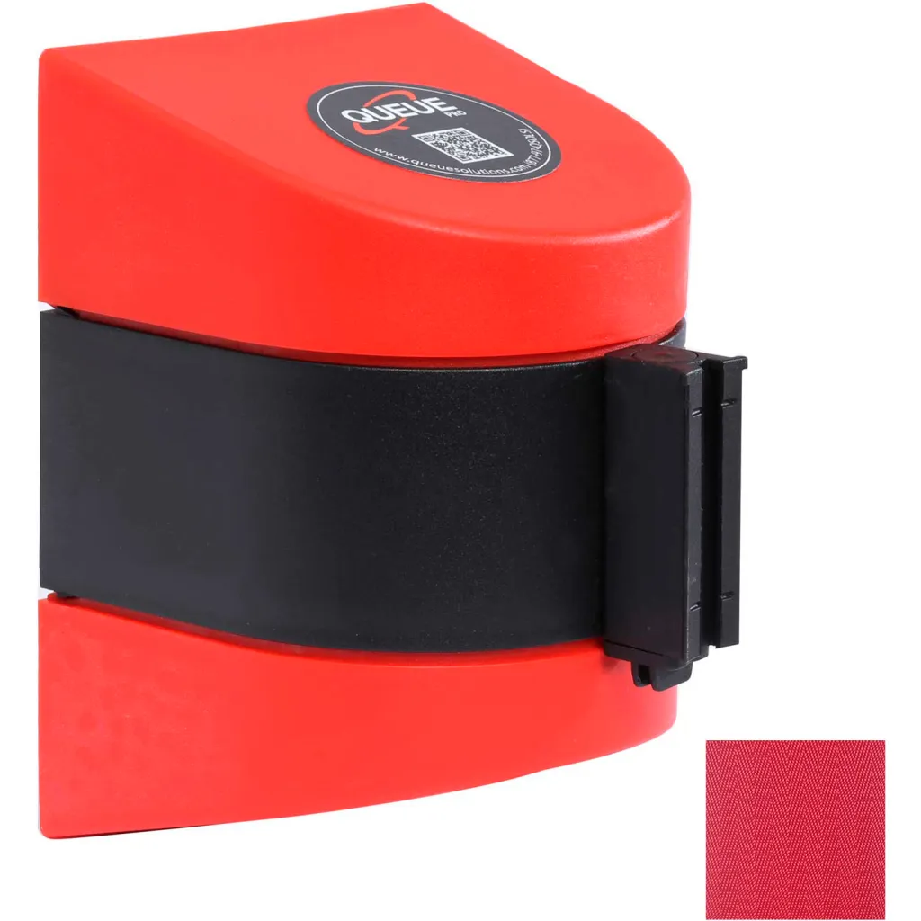 Wallpro 450 Wall Mount Retractable Belt Barrier, Red Case W/25' Red Belt