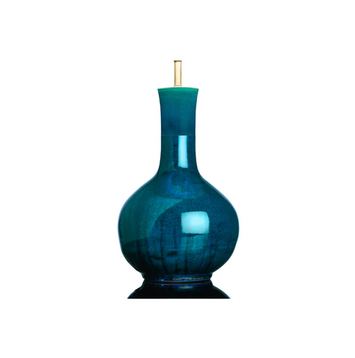 Long Neck Glazed Table Lamp - Turquoise