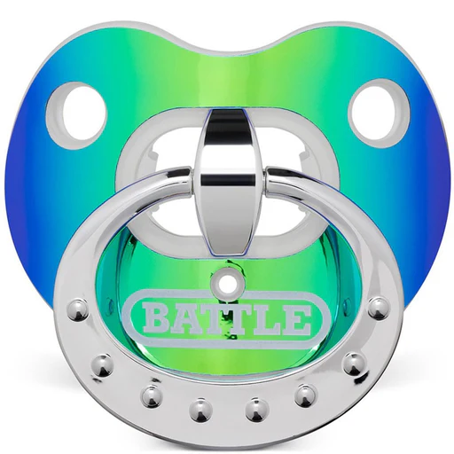 Battle Sports Binky Iridescent Oxygen Lip Protector Mouthguard - Blue/green