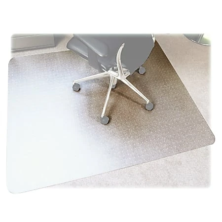 Floortex Polycarbonate Rectangular Chair Mat For Thick Carpet, 53" X 48", Clear