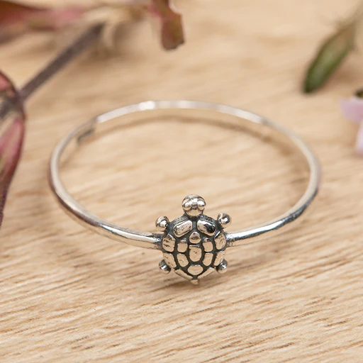 Artisan-made Sterling Silver Turtle Cocktail Ring From Bali - Peaceful Seas