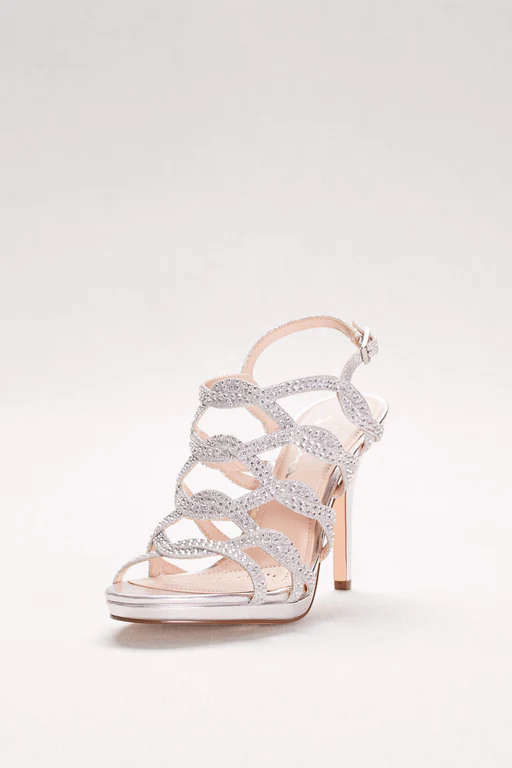 Crystal-embellished Caged Platform Heels