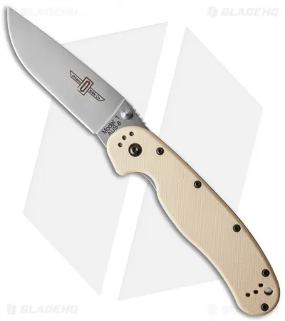 Ontario Rat Model 1 Liner Lock Knife Desert Tan (3.625" Satin) 8848dt