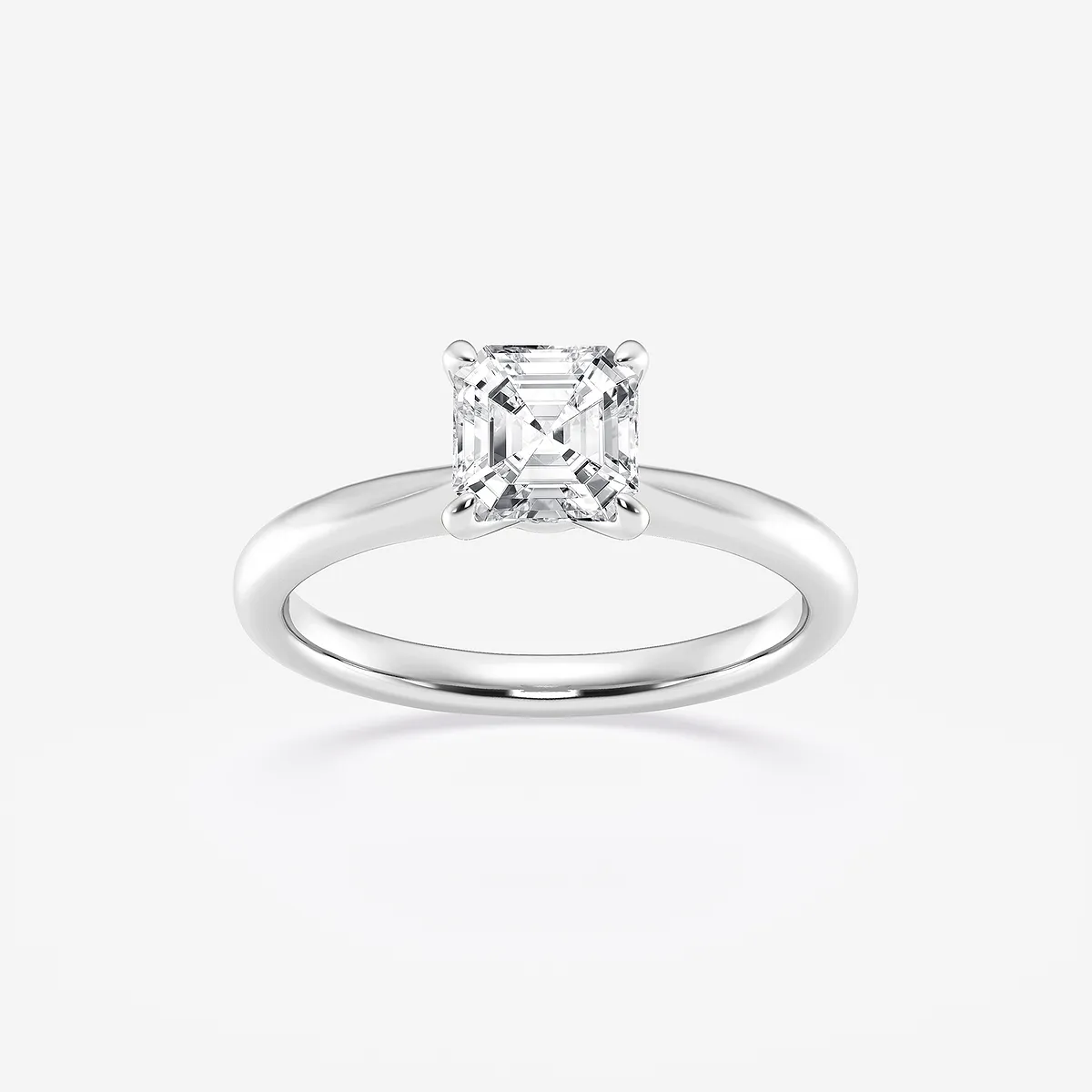 Vera 1 Ctw Asscher Lab Grown Diamond Petite Solitaire Engagement Ring Platinum, F, Vs2